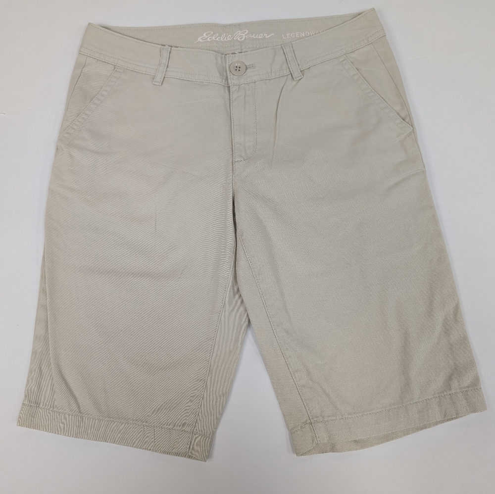 Eddie Bauer Khaki Legend Wash Bermuda Shorts Size 2 [202]